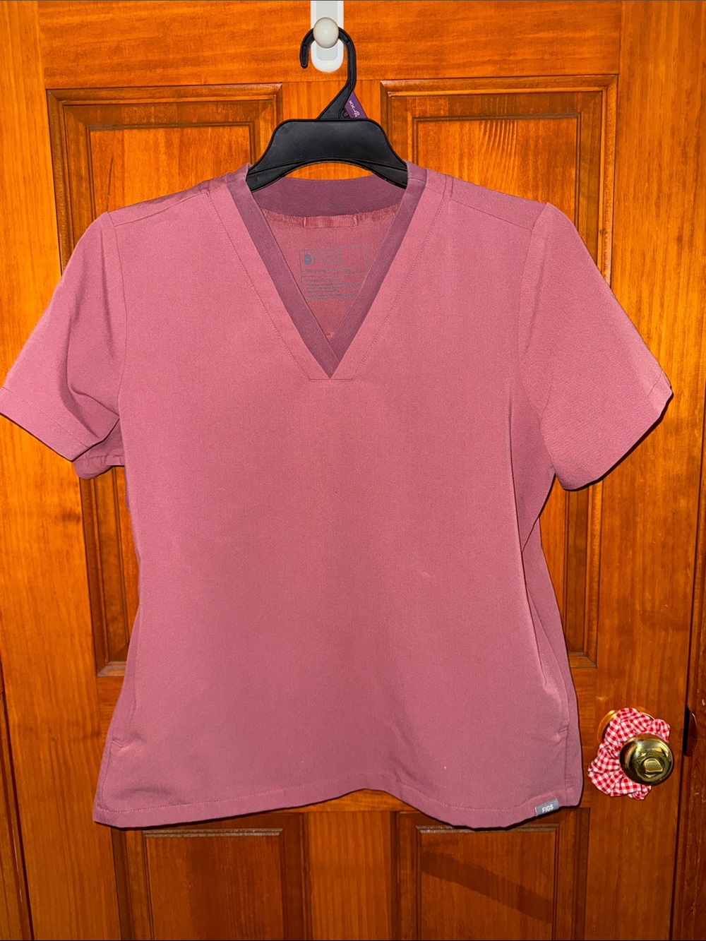 Figs Women's V-Neck Tunic Top in Mauve
